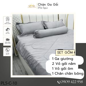 Bộ chăn ga gối Phi lụa hàng loại 1