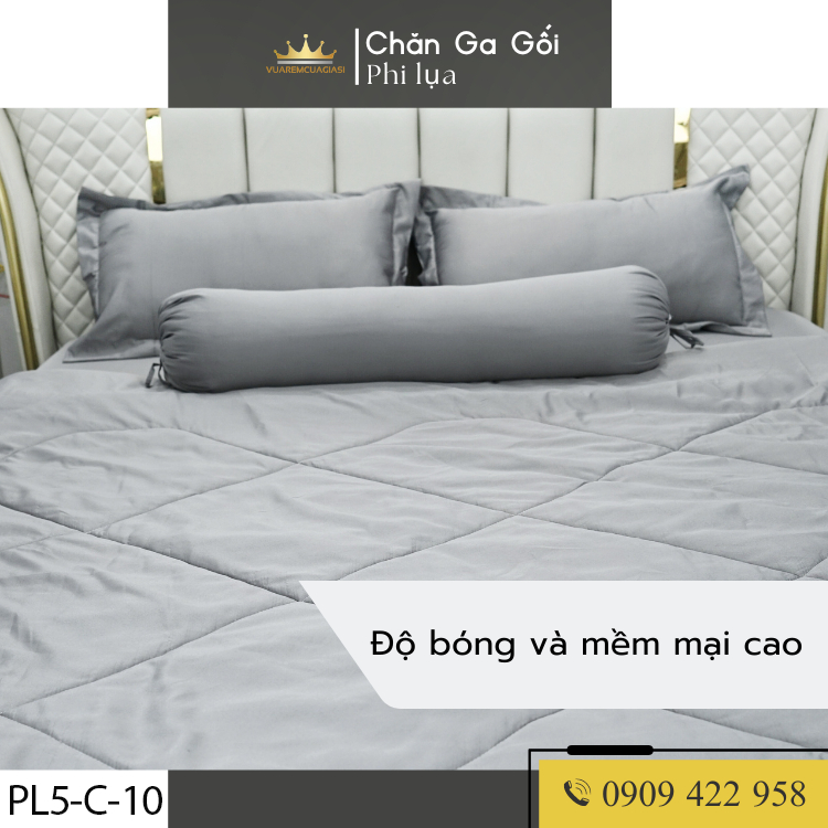 Bộ chăn ga gối Phi lụa hàng loại 1, trang trí decor phòng ngủ tặng kèm quà tặng hấp dẫn Vuaremgiasi - Ảnh 5
