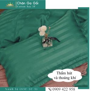 Bộ ga giường 5 món cotton kẻ sọc 3f chuyên dùng cho khách sạn miễn phí bo chun VUAREMGIASI - Ảnh 4