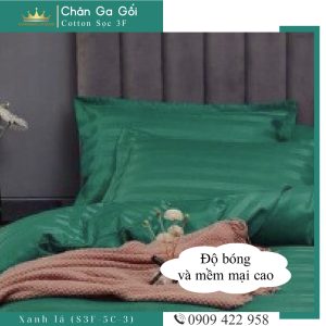 Bộ ga giường 5 món cotton kẻ sọc 3f chuyên dùng cho khách sạn miễn phí bo chun VUAREMGIASI - Ảnh 6