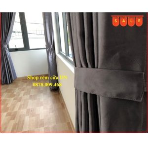 Rèm cửa sổ màu xám đậm chống nắng 100%,vải dày lên rèm đẹp,sang trọng. - Ảnh 5