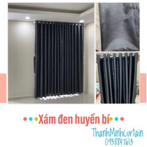 Rèm cửa sổ xám đen chống nắng cực tốt