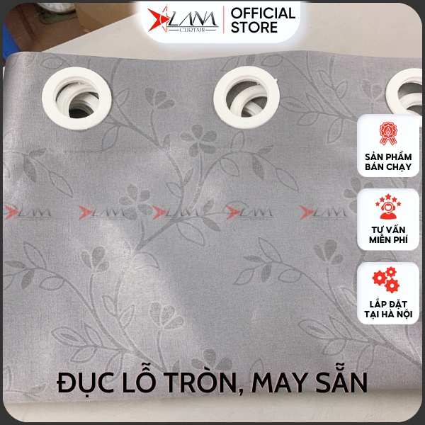 Rèm cửa màu xám ghi họa tiết nhẹ nhàng sang trọng vải gấm cao cấp phù hợp cửa chính, cửa sổ - Ảnh 6