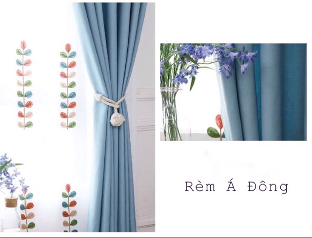 Rèm vải trang trí, cản nắng 75% - Xanh Trời - Ảnh 3