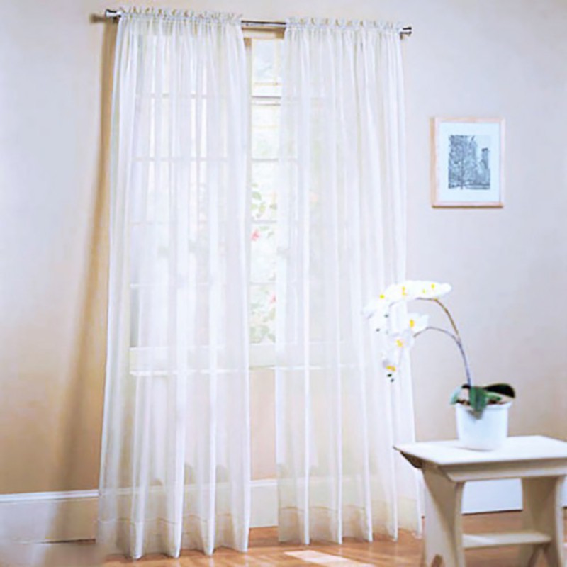 Rèm cửa sổ vải voan mỏng màu trơn 100*200cm - Ảnh 5