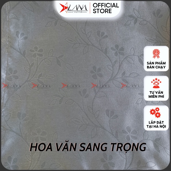 Rèm cửa màu xám ghi họa tiết nhẹ nhàng sang trọng vải gấm cao cấp phù hợp cửa chính, cửa sổ - Ảnh 4