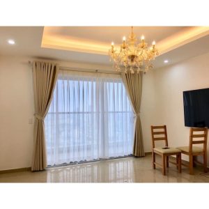 Rèm vải trơn tone màu Vàng Be sang trọng