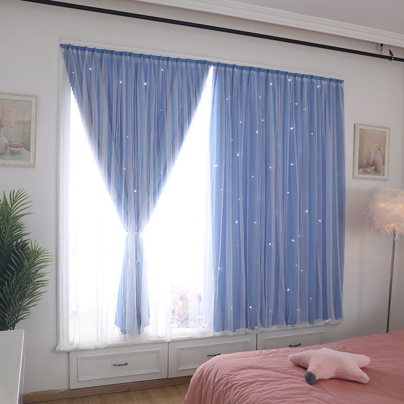 Rèm cửa sổ Rèm Cửa dán 2 lớp trang trí họa tiết nghệ thuật không cần khoan tường tiện dụng - Ảnh 6