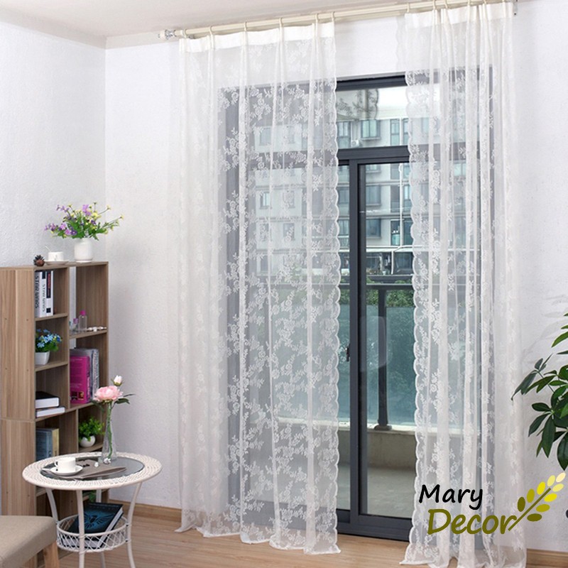 Rèm cửa vải ren, rèm cửa voan hoa xinh xắn sang trọng trang trí không gian đậm chất vintage chất lượng cao - Ảnh 3