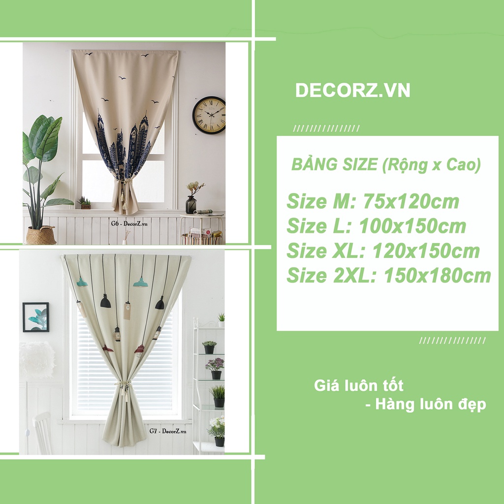 Màn cửa sổ ❤️Freeship❤️ Loại 1 Decor cao cấp Trang trí phòng ngủ phòng khách Rèm cửa dán tường - Ảnh 4