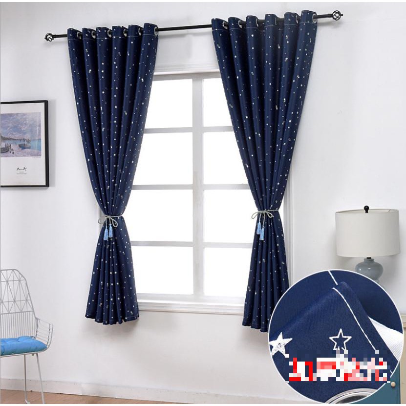 Rèm vải cao cấp treo cửa sổ phòng ngủ - phòng khách trang trí - ngôi sao - Ảnh 4