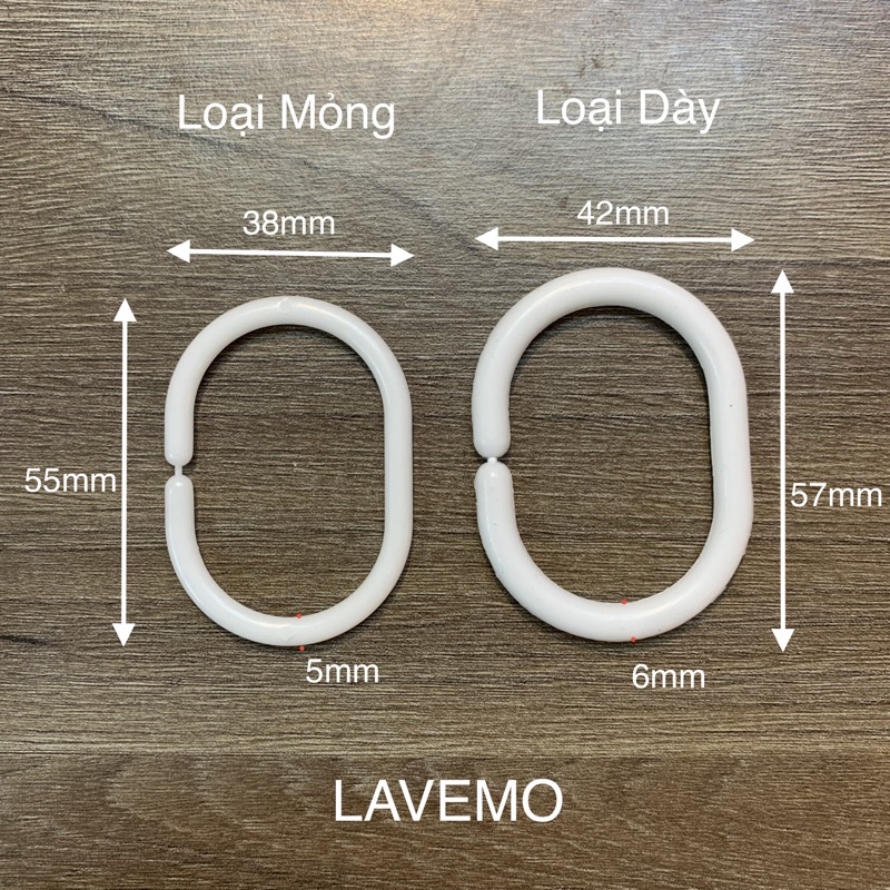 Màn Cửa Móc Treo Chữ C LAVEMO Bằng Nhựa Tiện Lợi Dễ Sử Dụng MT02