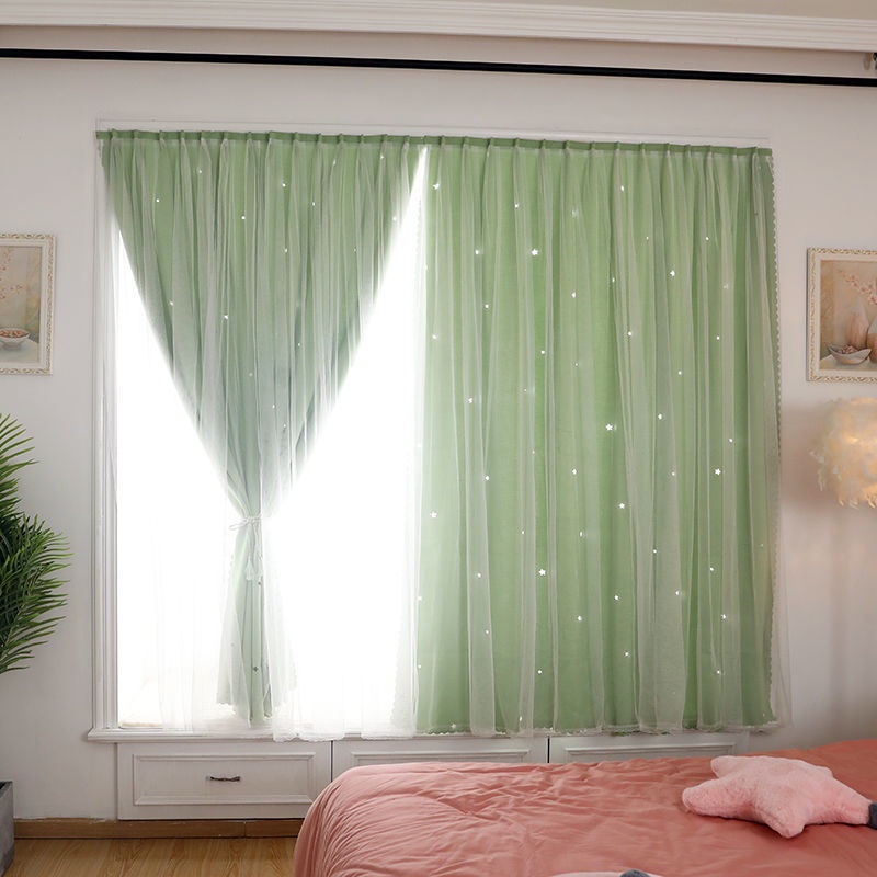 Rèm cửa sổ Rèm Cửa dán 2 lớp trang trí họa tiết nghệ thuật không cần khoan tường tiện dụng - Ảnh 4
