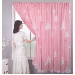Rèm cửa dán tường 2 lớp LEVIKA họa tiết dễ thương, không khoan đục, chắc chắn, giá rẻ - Ảnh 5