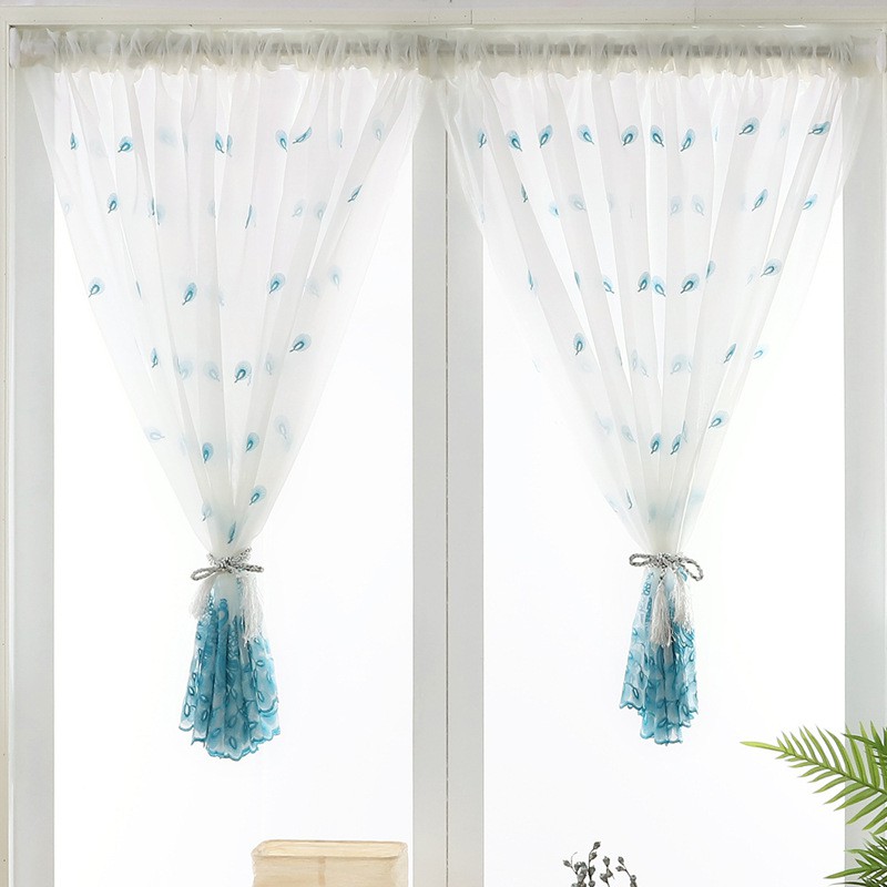 Rèm cửa sổ Ngắn Thêu Họa Tiết Chim Công - Ảnh 4
