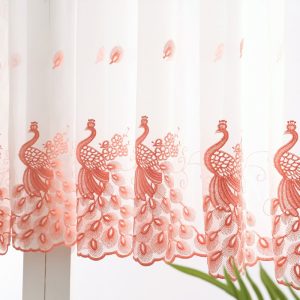 Rèm cửa sổ Ngắn Thêu Họa Tiết Chim Công - Ảnh 6