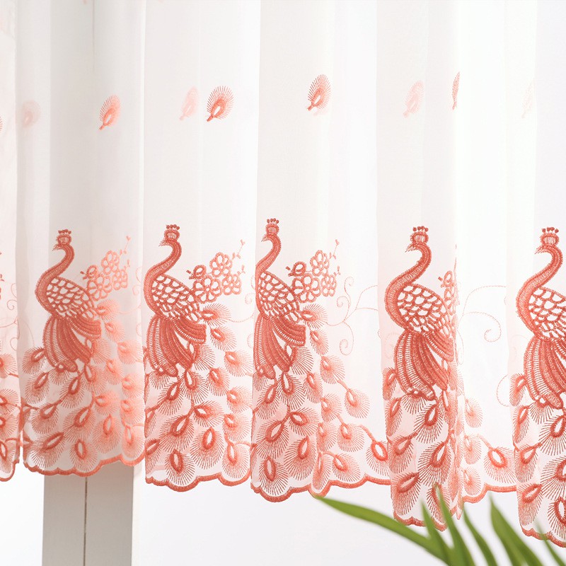 Rèm cửa sổ Ngắn Thêu Họa Tiết Chim Công - Ảnh 6