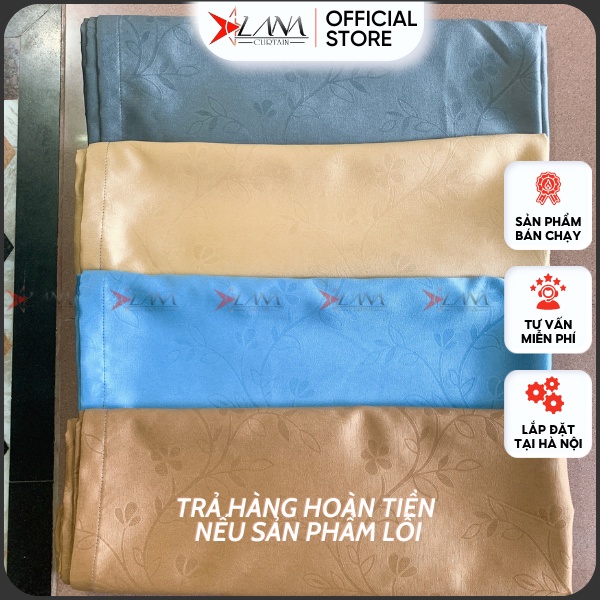 Rèm cửa màu xám ghi họa tiết nhẹ nhàng sang trọng vải gấm cao cấp phù hợp cửa chính, cửa sổ - Ảnh 7