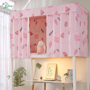 Rèm Vải Che Giường Ngủ Kí Túc Xá 4/4.5 inch Kèm Dây Buộc In Họa Tiết Dễ Thương - Ảnh 3