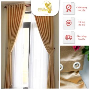 Rèm màn cửa sổ chống nắng cao cấp, rủ sóng đẹp Luxury, vải treo tường trang trí decor phòng ngủ và phòng khách Lux01 - Ảnh 5