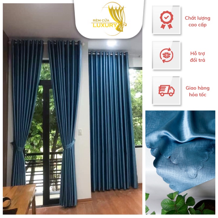 Rèm màn cửa sổ chống nắng cao cấp, rủ sóng đẹp Luxury, vải treo tường trang trí decor phòng ngủ và phòng khách Lux01 - Ảnh 4