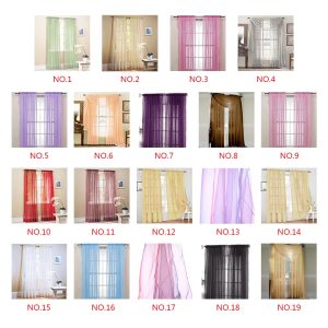 Rèm cửa sổ vải voan mỏng màu trơn 100*200cm - Ảnh 2