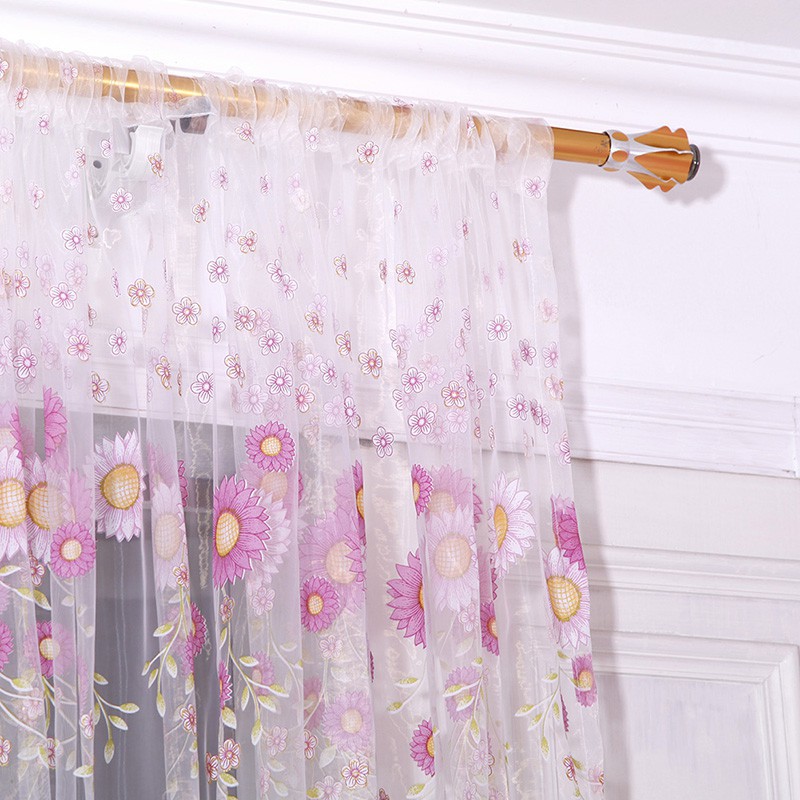 Rèm cửa vải voan 9.5x2m họa tiết hoa hướng dương độc đáo đẹp mắt - Ảnh 6