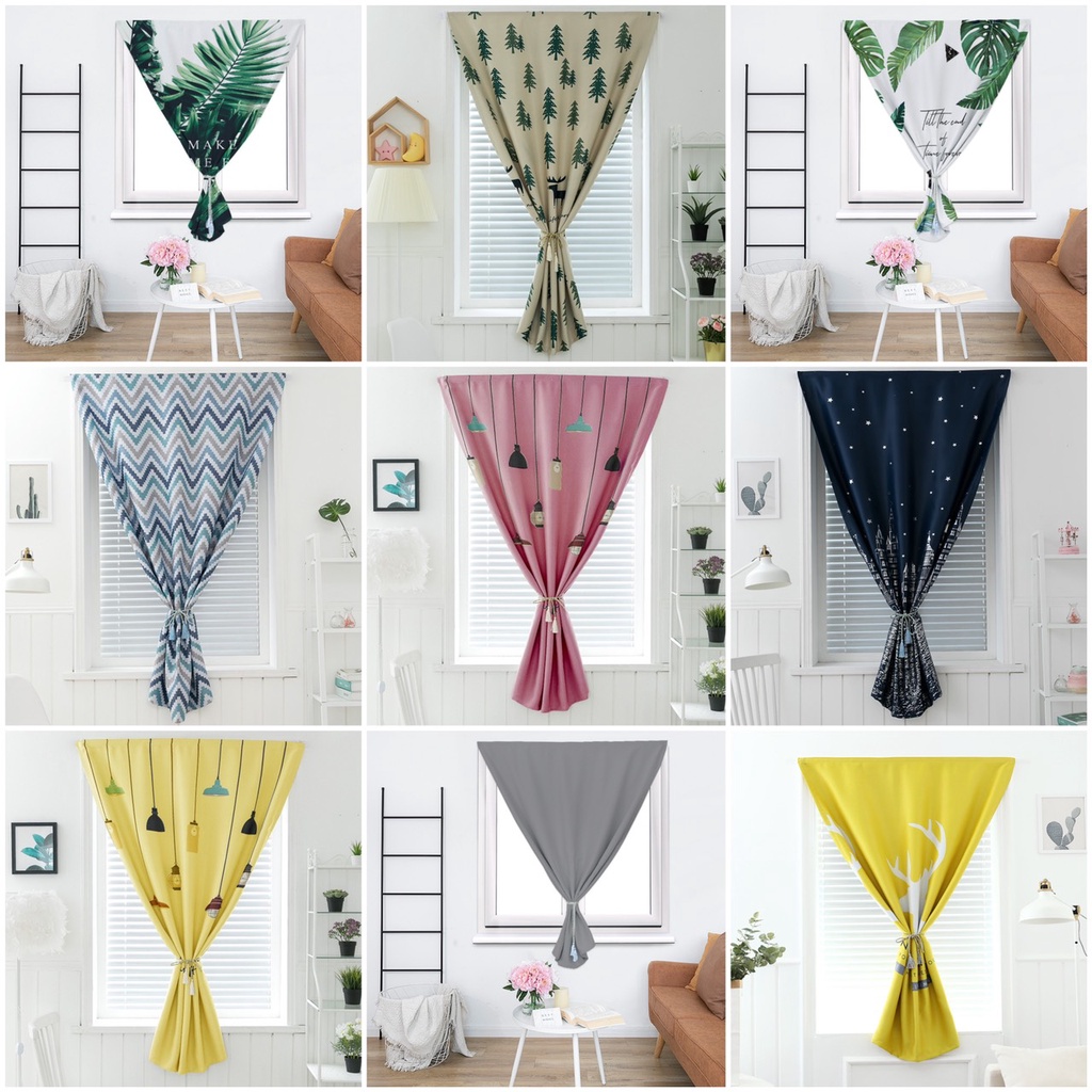 Rèm Vải Dán Tường Treo Cửa 2m cao 1 tấm MC012 - tặng dây buộc