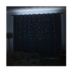 Rèm Cửa Sổ Hai Lớp Dạng Trượt In Họa Tiết Ngôi Sao Rỗng Lãng Mạn Cho Phòng Khách / Phòng Ngủ - Ảnh 7