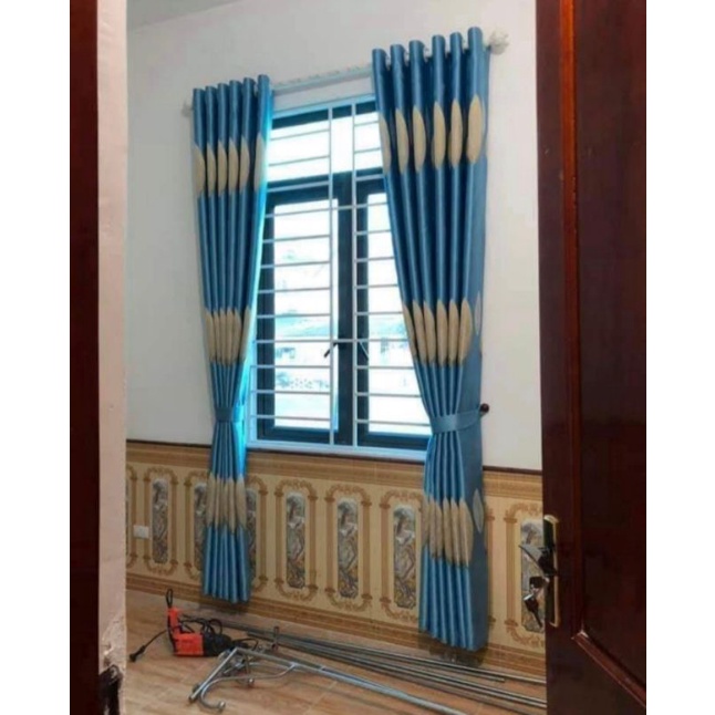 rèm cản nắng 99% hoa văn dày dặn