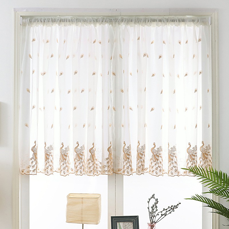 Rèm cửa sổ Ngắn Thêu Họa Tiết Chim Công - Ảnh 3