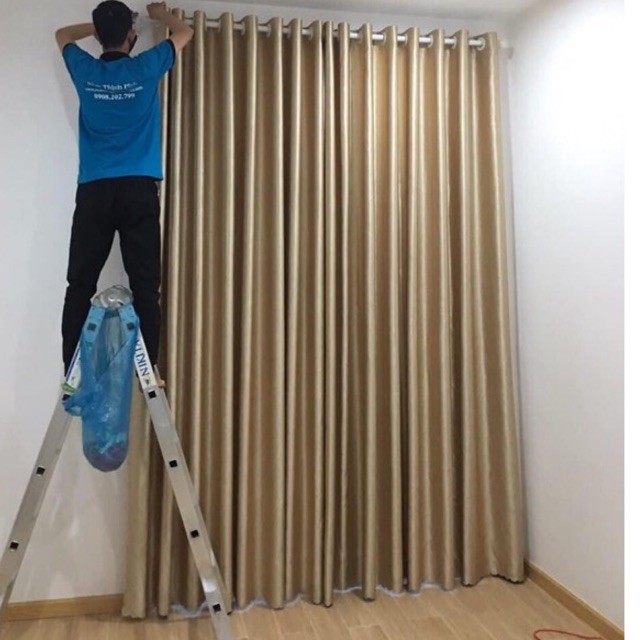 Rèm Cửa Vải Che Nắng Một Mầu Trơn Giá Rẻ( Làm Mọi Kích Thươc) Rem Vai Sang Trọng và Hiện Đại, Rèm vải cản sáng 99% - Ảnh 3