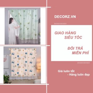 Rèm cửa sổ ❤️FREESHIP❤️ 2 lớp họa tiết chống nắng siêu tiện lợi, Màn cửa phòng ngủ dán tường - Ảnh 3