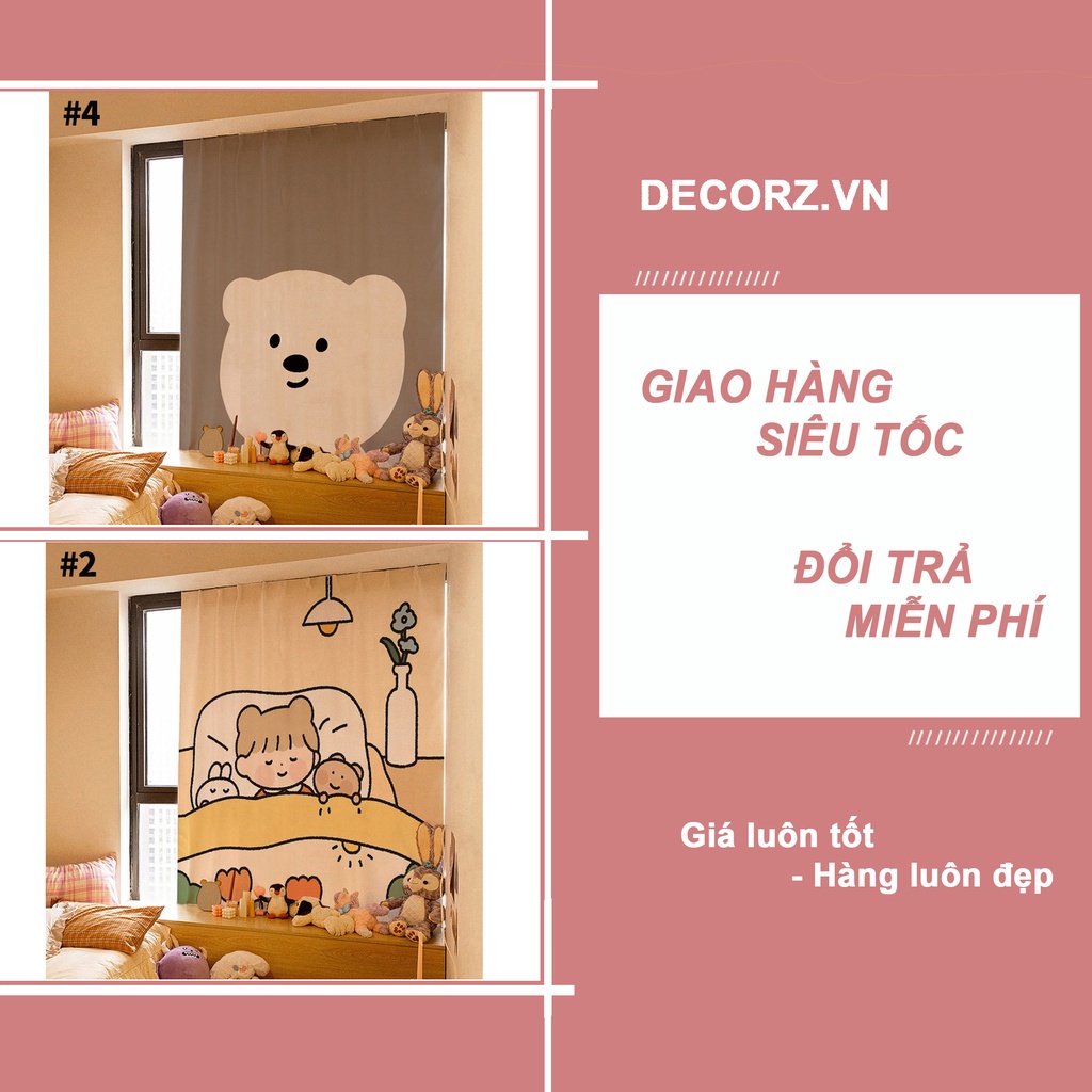 Rèm cửa sổ 1 lớp vải dày 1m2x1m5 dán keo, màn che dán keo không cần thanh treo, vải cực dày ( Nhiều mẫu, nhiều size) - Ảnh 5