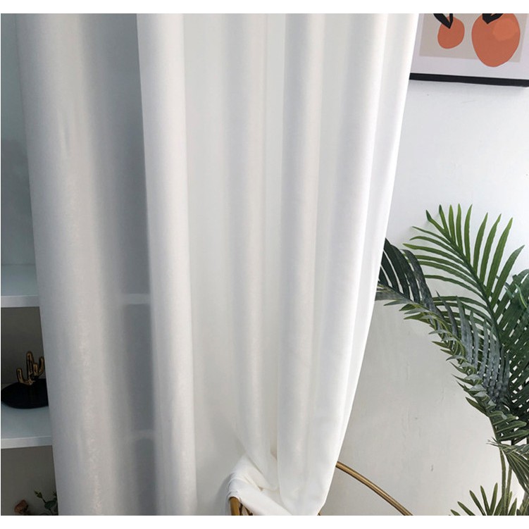 Rèm Vải Khoen Lỗ, Khoen Ri Đô, Rèm Dán MẢU TRẮNG XÁM TRƠN Chống Nắng nhiều kich thước - Ảnh 7