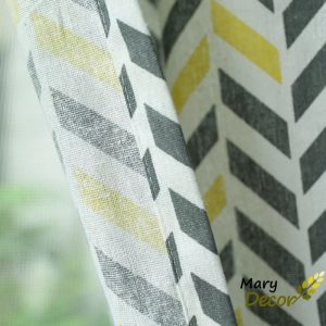 Rèm cửa đẹp trang trí vải bố linen đậm chất vintage - họa tiết Mũi tên cách điệu R-F08 - Ảnh 5