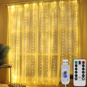 [CÓ ĐIỀU KHIỂN TỪ XA] Đèn Led Thả Rèm 300 Led Đom Đóm Rèm Mành Dây Đồng Trang Trí Nhà Cửa Phòng Khách Phòng Ngủ Trang