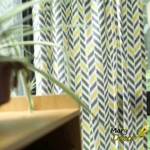 Rèm cửa đẹp trang trí vải bố linen đậm chất vintage - họa tiết Mũi tên cách điệu R-F08 - Ảnh 6