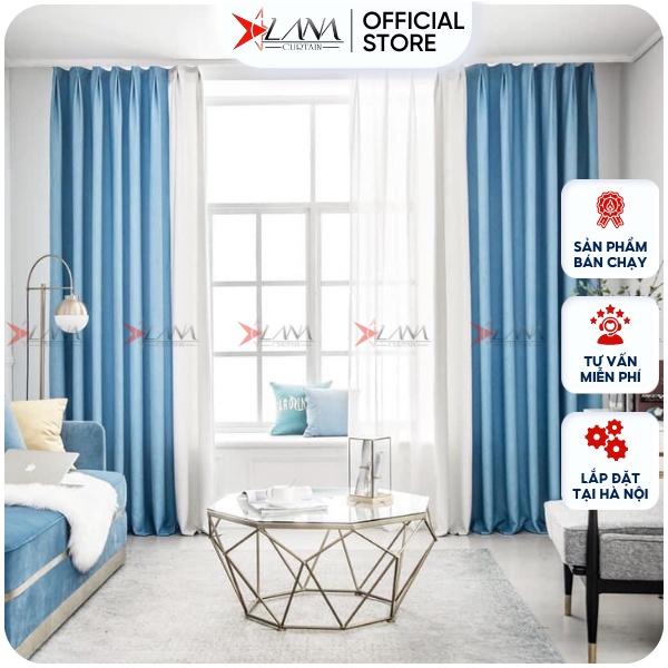 Rèm vải cản nắng 70% giá rẻ chất xịn màu nhã nhặn đã may sẵn lỗ tròn phù hợp cửa sổ cửa đi cửa chính