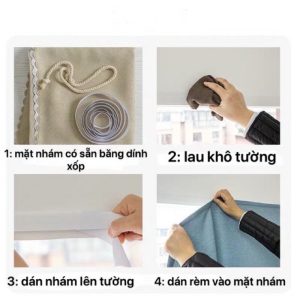 Rèm cửa sổ ❤️FREESHIP❤️ 2 lớp họa tiết chống nắng siêu tiện lợi, Màn cửa phòng ngủ dán tường - Ảnh 6