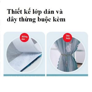 Rèm cửa dán tường 2 lớp LEVIKA họa tiết dễ thương, không khoan đục, chắc chắn, giá rẻ - Ảnh 7