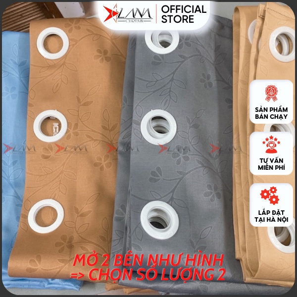 Rèm cửa màu xám ghi họa tiết nhẹ nhàng sang trọng vải gấm cao cấp phù hợp cửa chính, cửa sổ - Ảnh 3