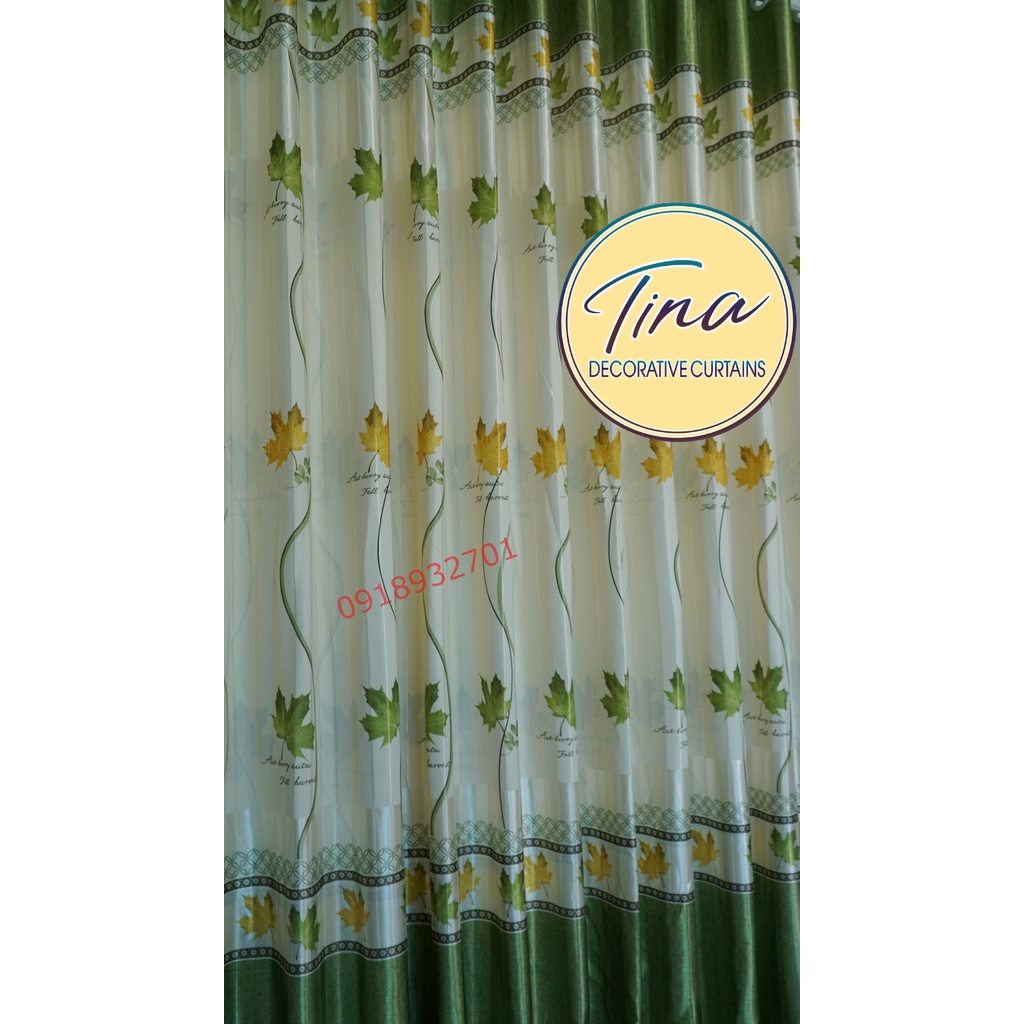 rèm cửa sổ chống nắng 2 MẶT vải cao cấp loại I giá rẻ TNL-002 họa tiết lá mùa thu