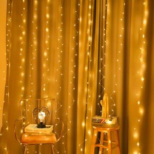 [CÓ ĐIỀU KHIỂN TỪ XA] Đèn Led Thả Rèm 300 Led Đom Đóm Rèm Mành Dây Đồng Trang Trí Nhà Cửa Phòng Khách Phòng Ngủ Trang - Ảnh 4