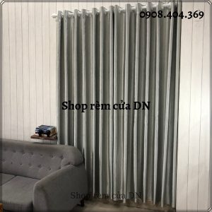 Rèm vải cửa sổ màu xám sáng chống nắng tặng kèm dây vén. - Ảnh 6