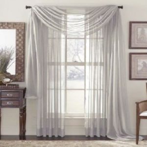 Rèm cửa sổ vải voan mỏng màu trơn 100*200cm - Ảnh 4