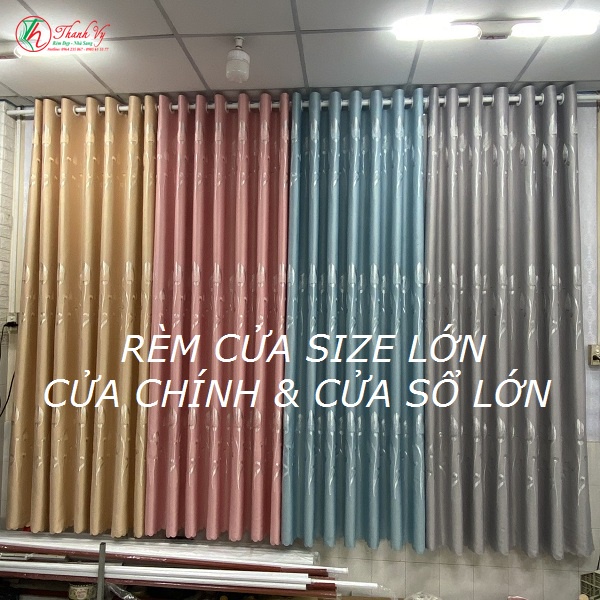 RÈM CỬA CHÍNH { Cao 3M - 3M4 } chất liệu vải bố satin