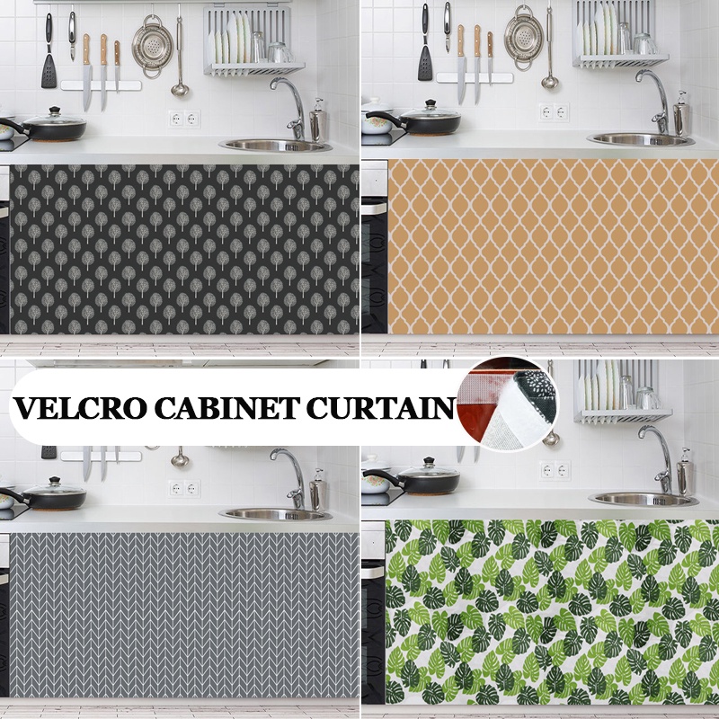 Rèm vải dày chống bụi chống thấm nước cho cửa tủ nhà bếp