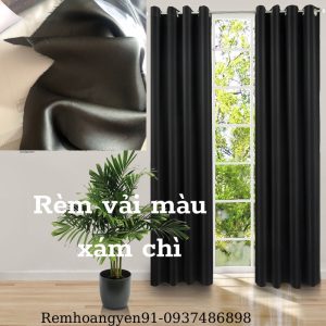 [RÈM PHÒNG KHÁCH ]  Rèm vải màu xám chì [ xám đen]  cao cấp