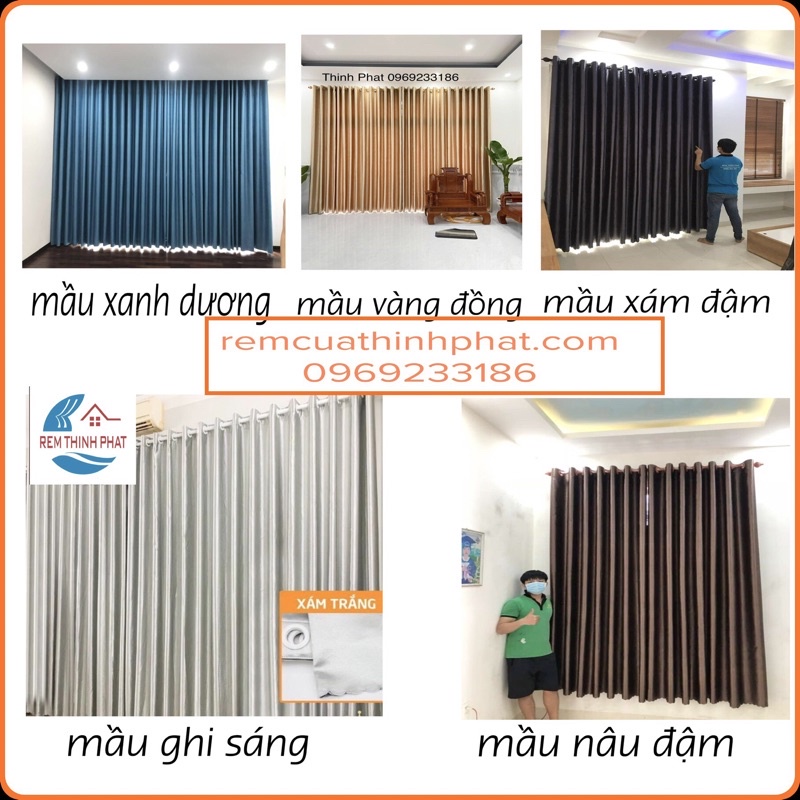Rèm Cửa Vải Che Nắng Một Mầu Trơn Giá Rẻ( Làm Mọi Kích Thươc) Rem Vai Sang Trọng và Hiện Đại